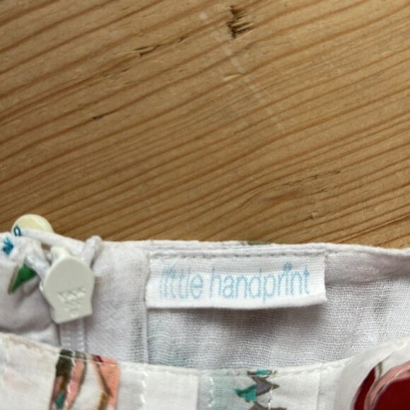 Little Handprint Girls Dress 100% Cotton With Cotton Gauze Lining Size 4 Y - Picture 8 of 10